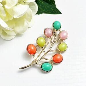 1973 Sarah Coventry Vintage Candy Land Cabochon Brooch Pin